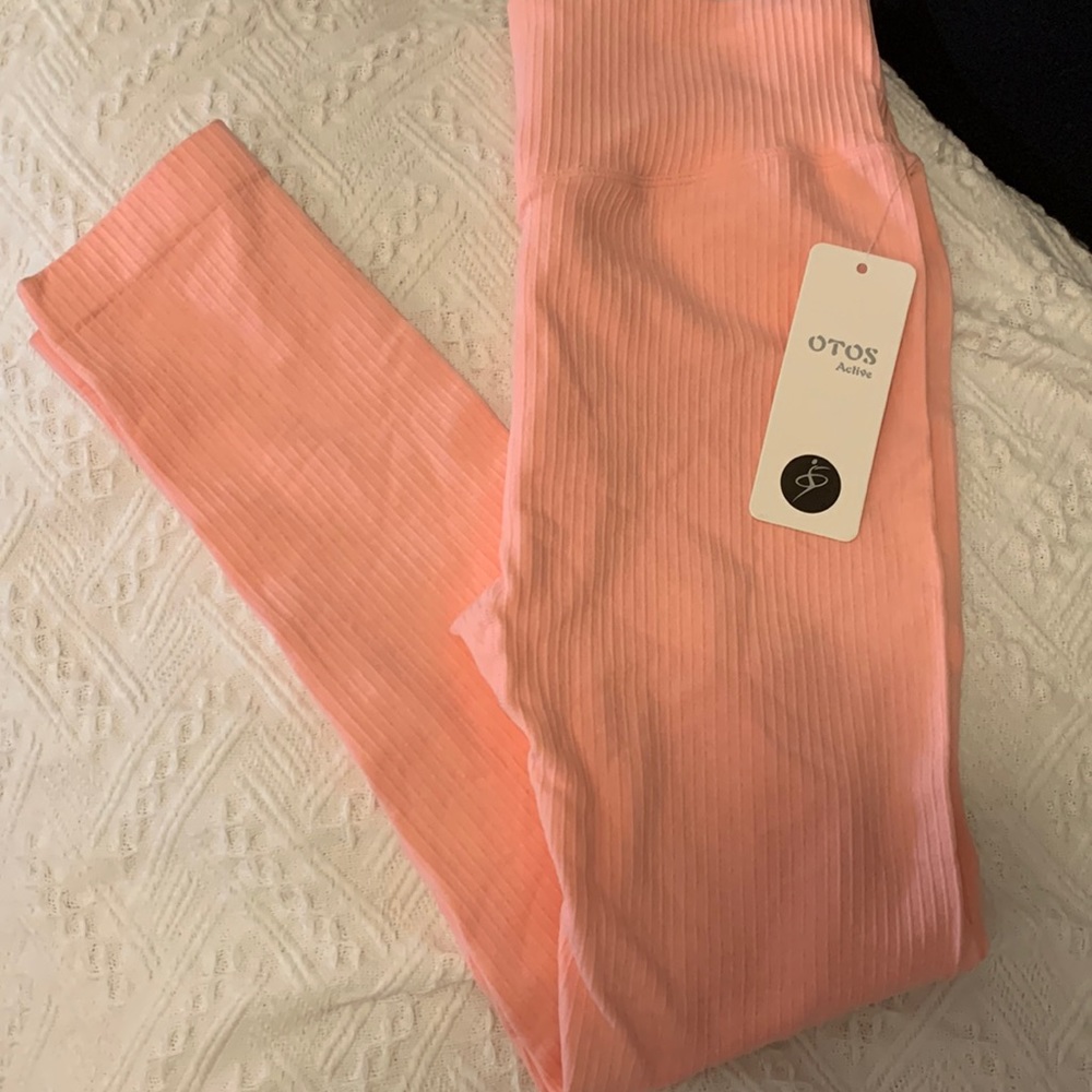 NWT Otos Active Ribbed Pink Leggings
